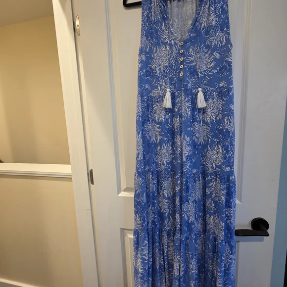 Lilly Pulitzer | Dresses | Lilly Pulitzer Blue And White Maxi Dress |  Poshmark